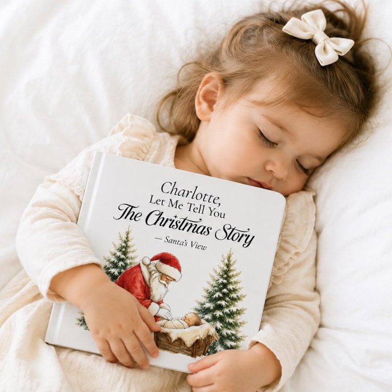 Personalized Santa Christmas Gift for Kids, Custom Christmas Book, Personalized Story Book, Christian Christmas Gift, Child's Name Book PBOOK08