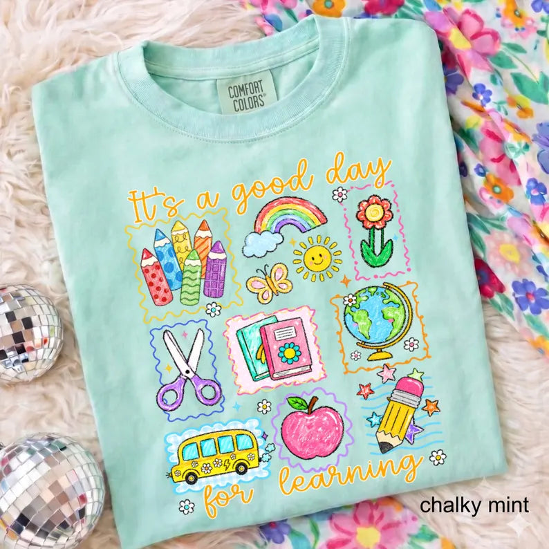 Comfort Colors Teacher Life Shirt, It's a Good Day for Learning, Be Kind TShirt, Back to School Shirt, Team Elementary T-Shirt School Supply. SPETAL1