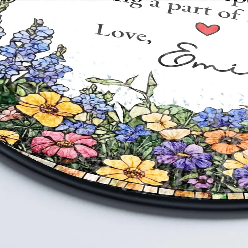 Personalized Thank You Stained Glass Suncatcher, Custom Teacher Appreciation Gift, Coworker Gifts, Mentor Gift, Mother's Day Keepsake.SUNPETAL02