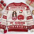 Personalized Congrats On Being My Husband Christmas Ugly Christmas Sweater, Custom Couple Shirt, Unisex Kid Adult Sweater, Christmas Party Shirt, Holiday Sweatshirts, Xmas Outfit, Christmas Gift UXMAS09