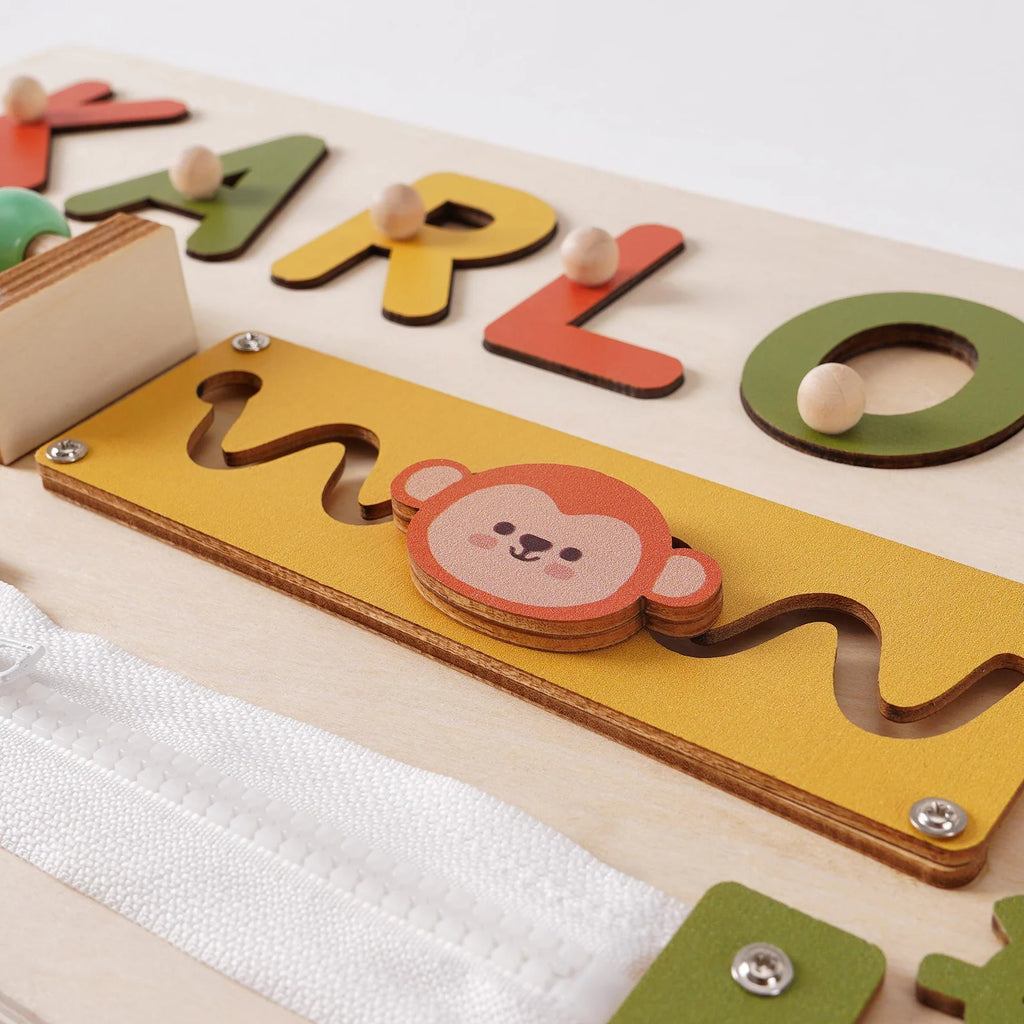 Personalized Baby Name Puzzle, Custom Kids Early Learning Busy Board, 1st Christmas Gift, 1st Birthday Gift, Unique Baby Gift, Baby Keepsake. NPPETAL21