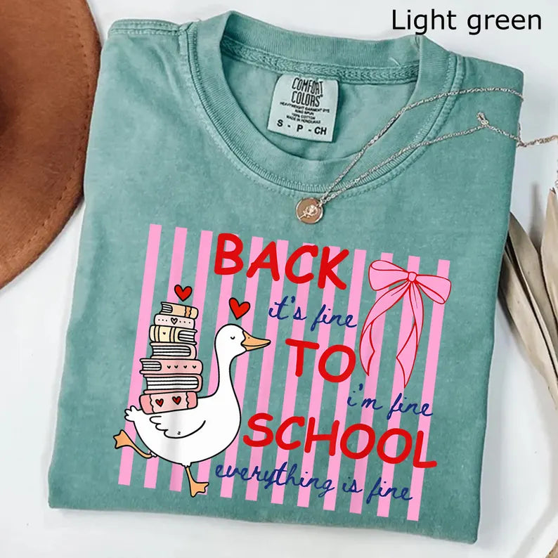 Silly Goose Teacher Comfort Colors Shirt, Everything Is Fine Teacher Tee, Funny Back to School Shirt, Cute Goose Teacher Life T-Shirt. SPETAL2
