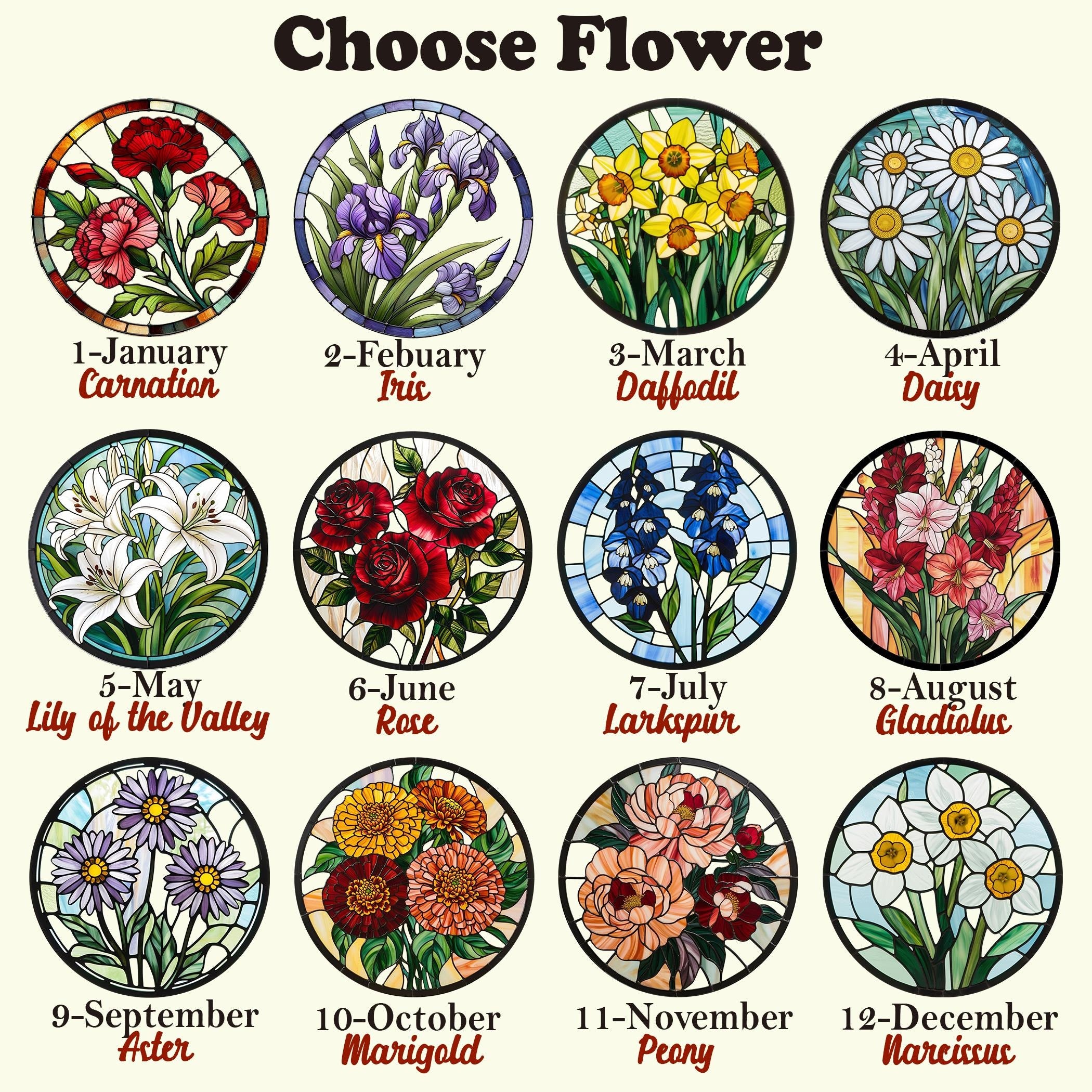 Aster Stained Glass, September Birth Month Suncatcher, Purple Flower Window Hanging Gift for Mom, Birth Flower Gift for Her Mom