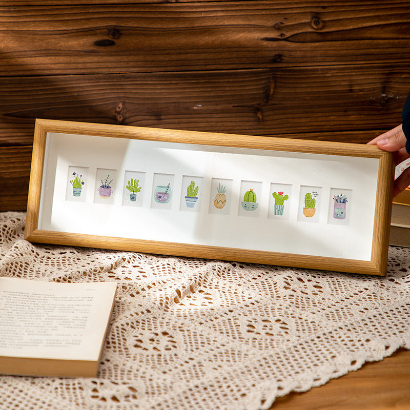 Handmade Wooden Multi Photo Frame, Custom Baby Growth Picture Frame, 6–10–20 Slots, Tabletop or Wall Display