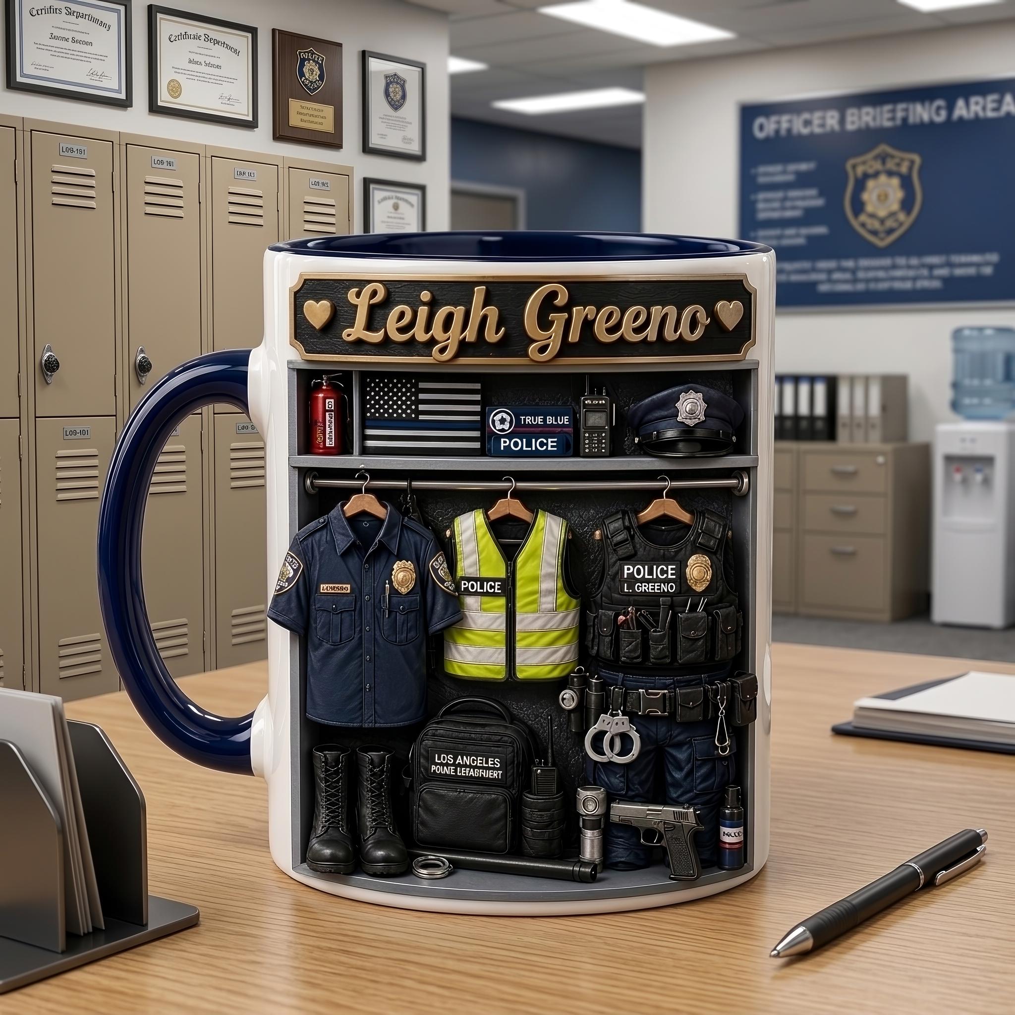 Personalized Police Officer Mug, Law Enforcement Coffee Cup, Custom Cop Gift