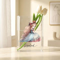Cartoon Princess Acrylic Book Vase, Fairytale Girl Bookish Vase, Hand-painted Book Shaped Vase, Aesthetic Decor, Custom Gift for Girl's Room