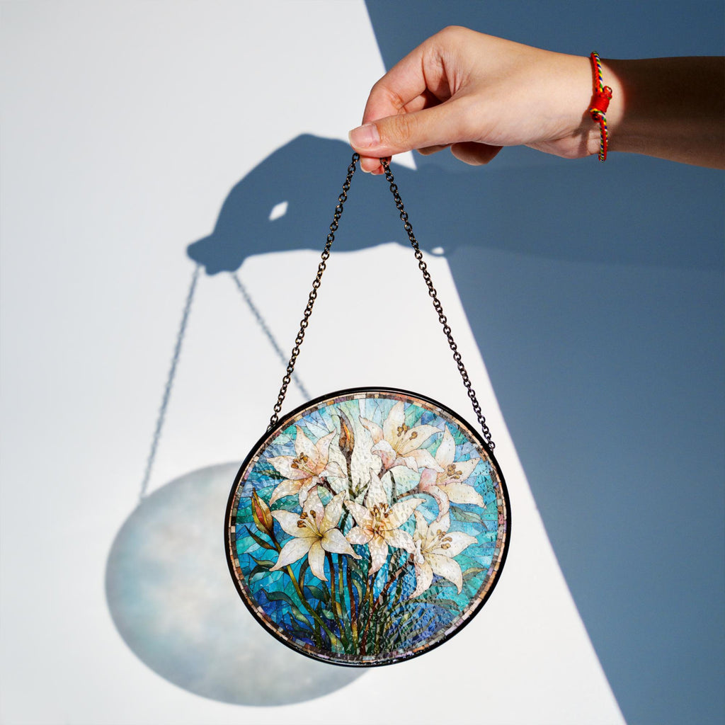 Personalized Birth Month Flower Stained Glass Suncatcher,custom Flowers Window Hanging,birthday Gift for Besties