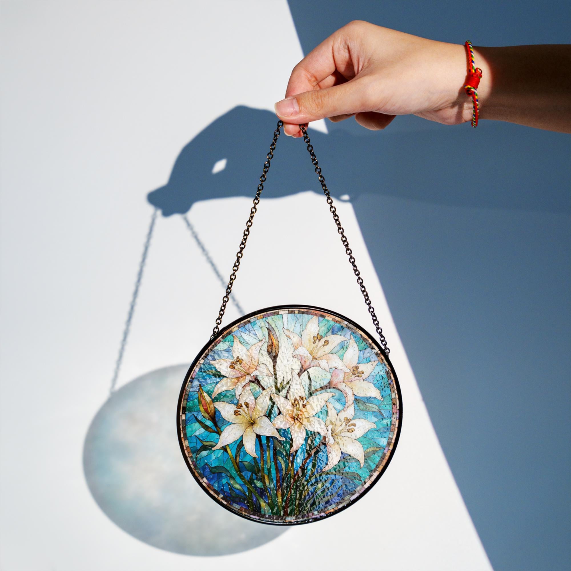 Personalized Birth Month Flower Stained Glass Suncatcher,custom Flowers Window Hanging,birthday Gift for Besties