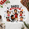 Personalized Dad's Grilling Buddies Plate, Custom Photo Cartoon Character Plate, Father's Day BBQ Gift, Grill Master Dad Platter