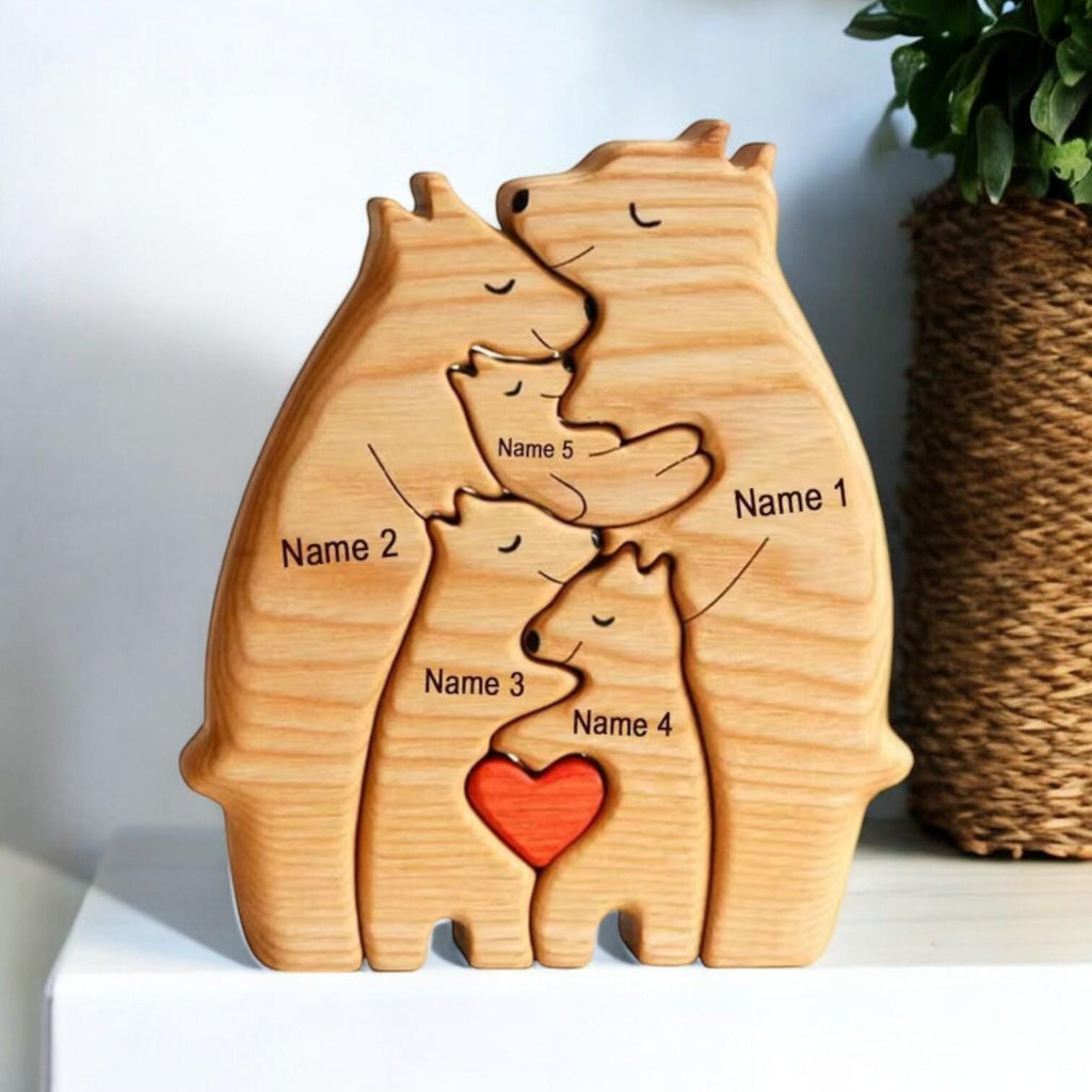 Personalized Giraffe Family Puzzle, Mothers Day Gift, Family Christmas Gift, Baby Shower, Family of Four Gift, Giraffe Gifts, Nursery Decor