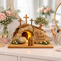 He is Risen Easter Wooden Plaque, Matthew 28_6 Christian Resurrection Decor, Empty Tomb Wood Sign