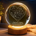 Star Map By Date Couple - Personalized Crystal Ball LED Night Light, Personalized Magical Gift for Her/Him Birthday, Anniversary Memorial Keepsake Night Lamp Decor