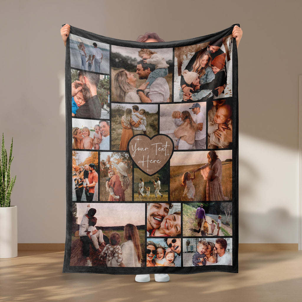 Custom Photo Blanket Grandma, Personalized Picture for Grandma, Photos Collage Grandma Gift, Photo Blanket Mom, Blanket With Photo and Text