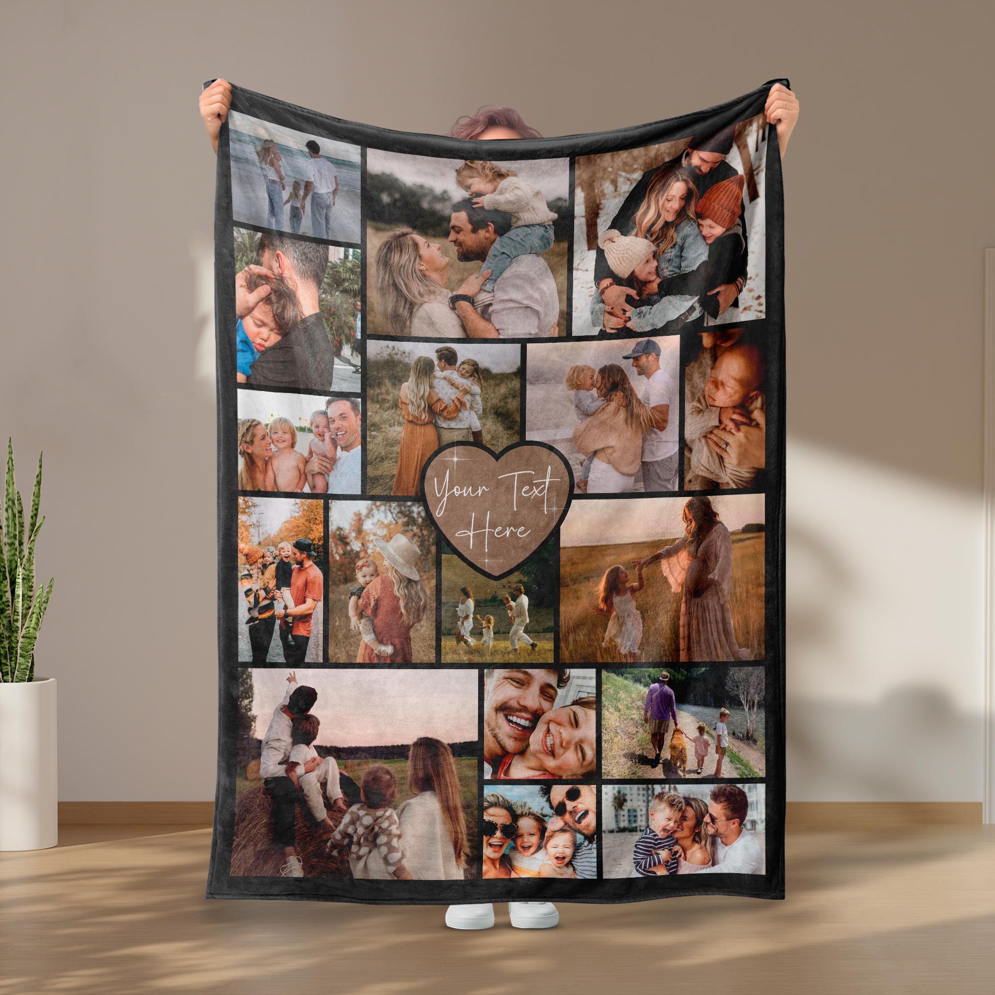 Custom Photo Blanket Grandma, Personalized Picture for Grandma, Photos Collage Grandma Gift, Photo Blanket Mom, Blanket With Photo and Text