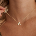 Custom Bubble Letter Necklace, Dainty 3D Letter Name Necklace, Initial Letter Necklace, Personalized Jewelry, Gift for Her, Christmas Gift