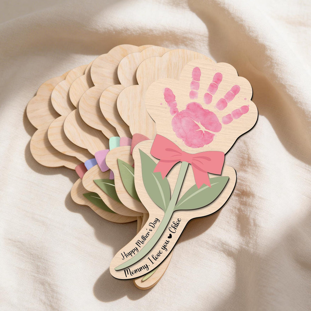 Personalized Mother’s Day Handprint Flower – Kids Handprint Gift for Mom, DIY Mother's Day Keepsake,mother's Day Sign, Mother's Day Gift