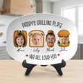 Personalized Daddy's Grilling Plate, Custom Dad’s Grilling Platter With Kid Faces, Gift for Dad From Kids, BBQ Serving Tray, Father’s Day