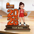 Custom Basketball Senior Class of 2026 Sign, Personalized 2-layered Wooden Plaque, Graduation Gift for Son, Daughter, Basketball Player Gift