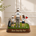 Personalized Golf Dad Wooden Block, Custom Kids Names Sign, Best Dad by Par, Golfing Gift for Dad, Husband, Father's Day Gift for Golf Lover