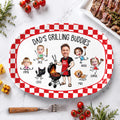 Custom Kid Face Dad’s Grilling Plate, Father’s Day Gift From Kids, Dad's Grilling Buddies, Custom BBQ Grilling Plate Gift With Kids Names