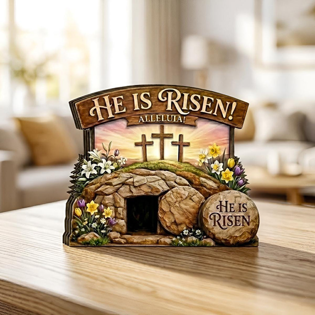 He Is Risen Easter Decor, Christian Resurrection, Religious Easter Home Decor, Empty Tomb Decor, He Is Risen Christian Decor, Easter Gift