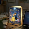Beauty and the Beast Book Lamp, Fairy Tale Bedroom Decor, Enchanted Rose Night Ligh, Romantic Gift for Her, Disney Home Decor