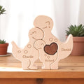 Personalized Dinosaur Family Puzzle, Custom Wooden Dino Gift, Kids Room or Nursery Decor, Baby Shower, Birthday or Family Christmas Gift
