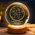 Custom Constellation Couple Star Map by Date - Personalized Crystal Ba, Personalized Crystal Ball LED Night Light, Valentine's Day Gift For Couple, Husband, Boyfriend, Wife