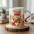 Personalized Graduation 2026 Mug, Custom Grad Name Gift, Faux 3D Effect Coffee Cup, Senior Keepsake Mug
