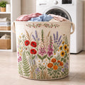 Floral Quilted Laundry Basket, Colorful Wildflower Hamper, Storage Bin for Laundry, Decorative Laundry Basket, Gift for Her. LBPETAL135