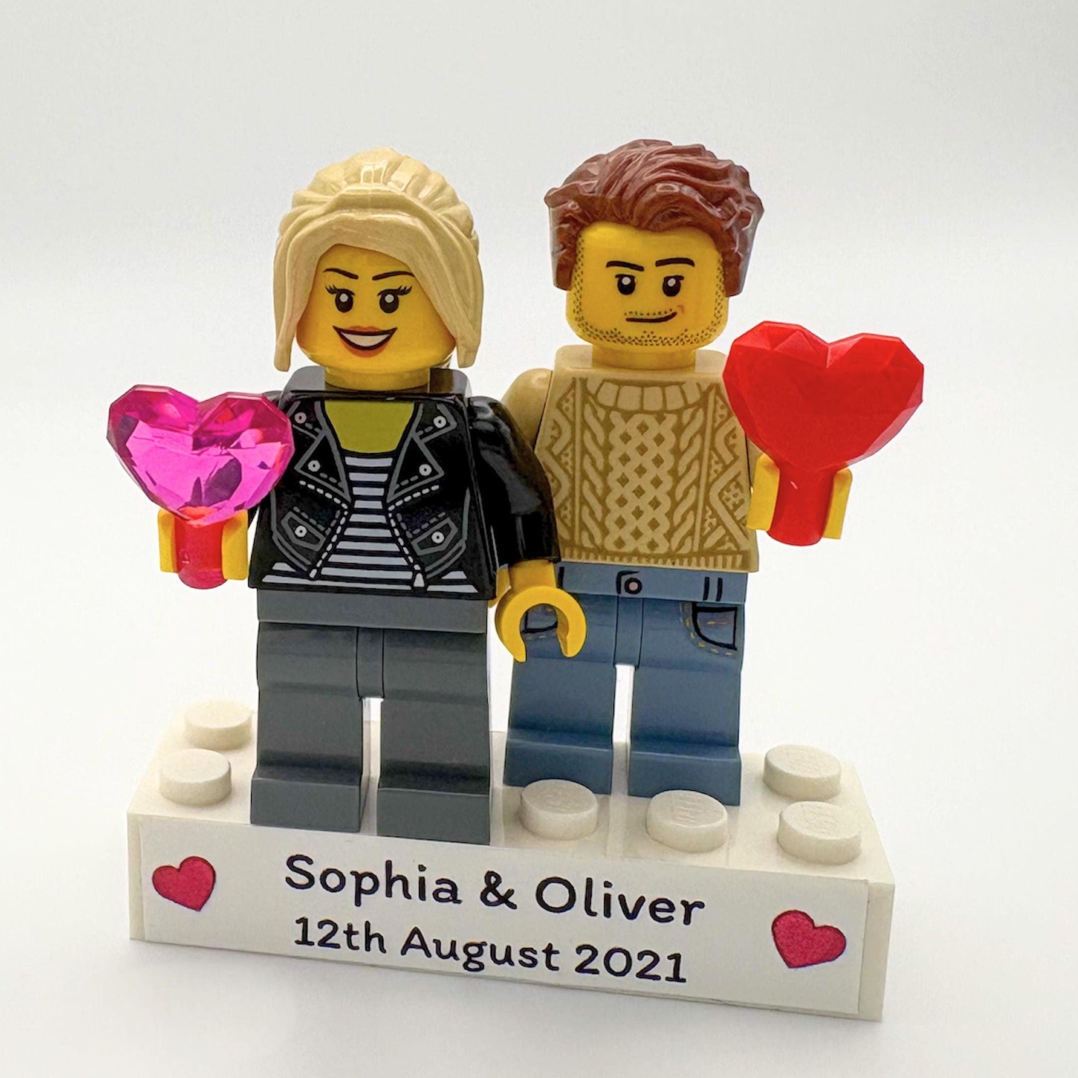 Personalised Minifigure Couple, Valentines, Anniversary and Birthday Gift