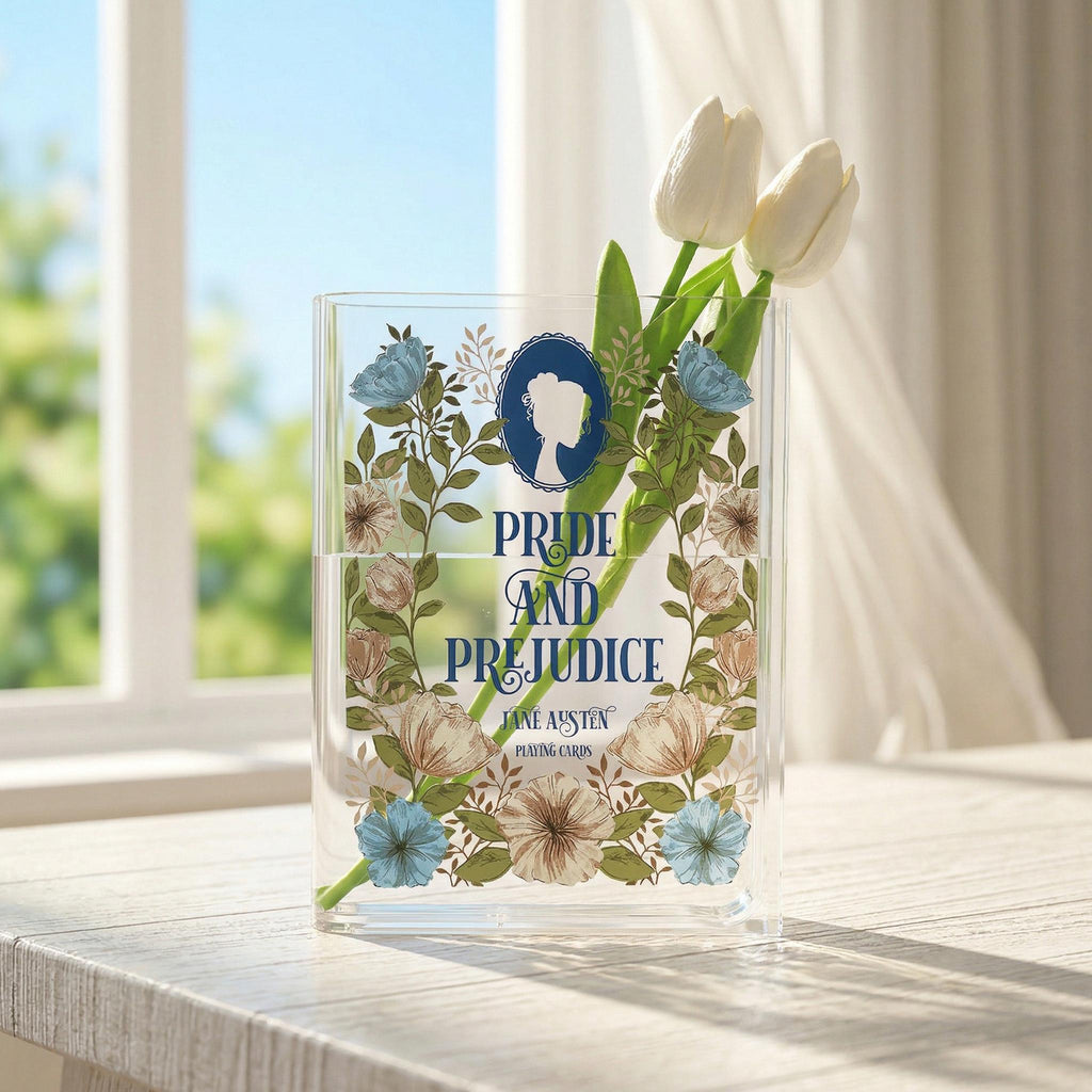 Pride and Prejudice Acrylic Book Vase, Jane Austen Bookish Vase, Classic Literature Book Shaped Vase, Romantic Novel Gift for Book Lovers