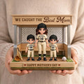 Baseball, Softball Mom and Kids Personalized Standing Wooden Sign, Mother's Day Gift for Wife, Gift for Mom, Baseball Lover, Baseball Player
