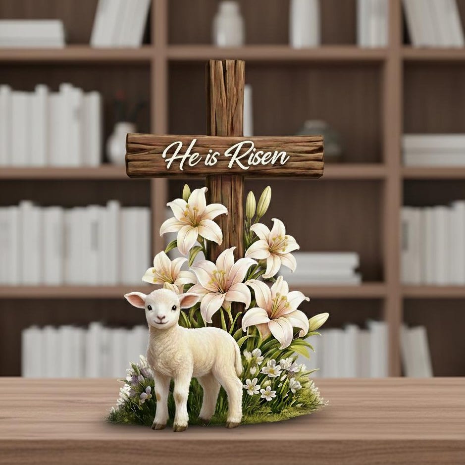 Easter Wooden Block, Empty Tomb Resurrection Scene, He is Risen Christian Decor, Meaningful Church Gift for Pastor Appreciation and Ministry