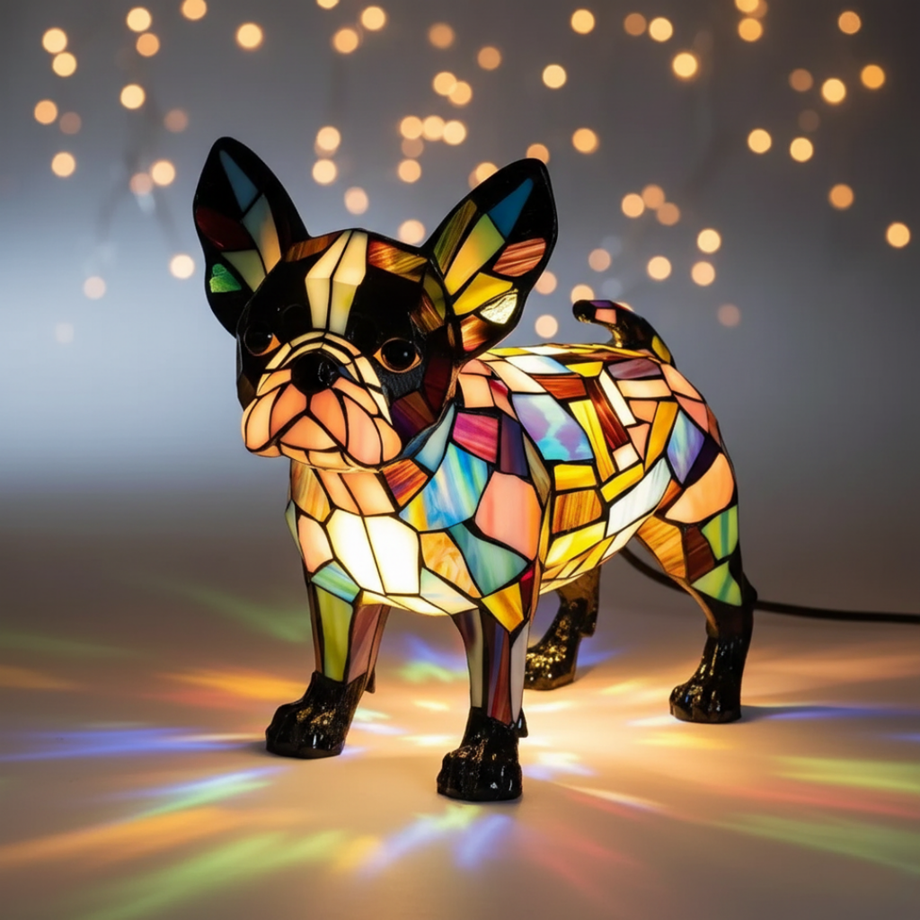Mosaic Dog Night Light, Modern Desk Lamp, Room Decor, Mosaic Table Lamp, Room Decor, Puppy Night Light Decor, Cute Dog Table Lamp, Pet Lover Gift, Nursery & Bedroom Light, Night Light