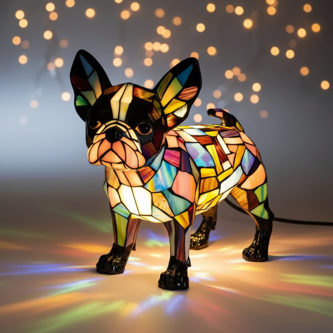 Mosaic Dog Night Light, Modern Desk Lamp, Room Decor, Mosaic Table Lamp, Room Decor, Puppy Night Light Decor, Cute Dog Table Lamp, Pet Lover Gift, Nursery & Bedroom Light, Night Light