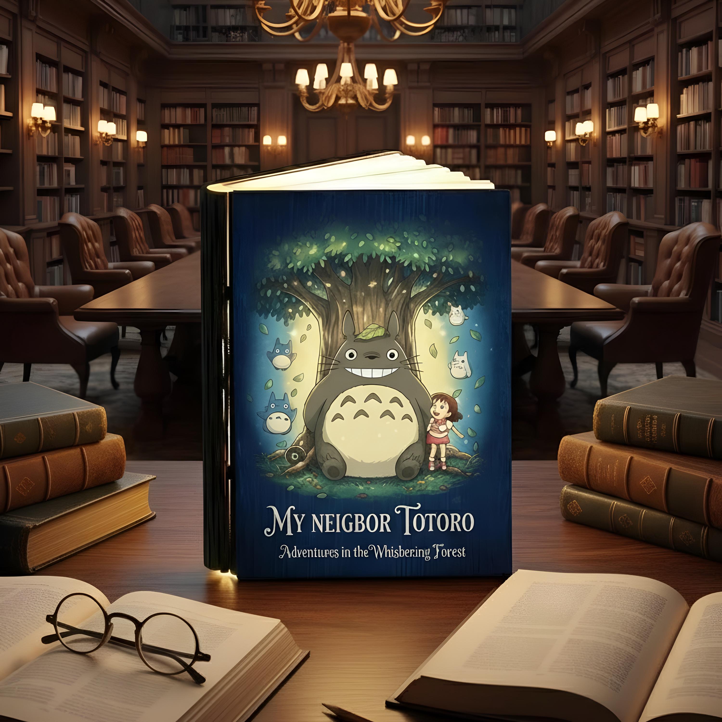 My Neighbor Totoro Book Lamp, Ghibli Book Lamp, Totoro Decor, Fantasy Book Room Decor, Wood Book Lights, Folding Book Lamp, LED Light Book