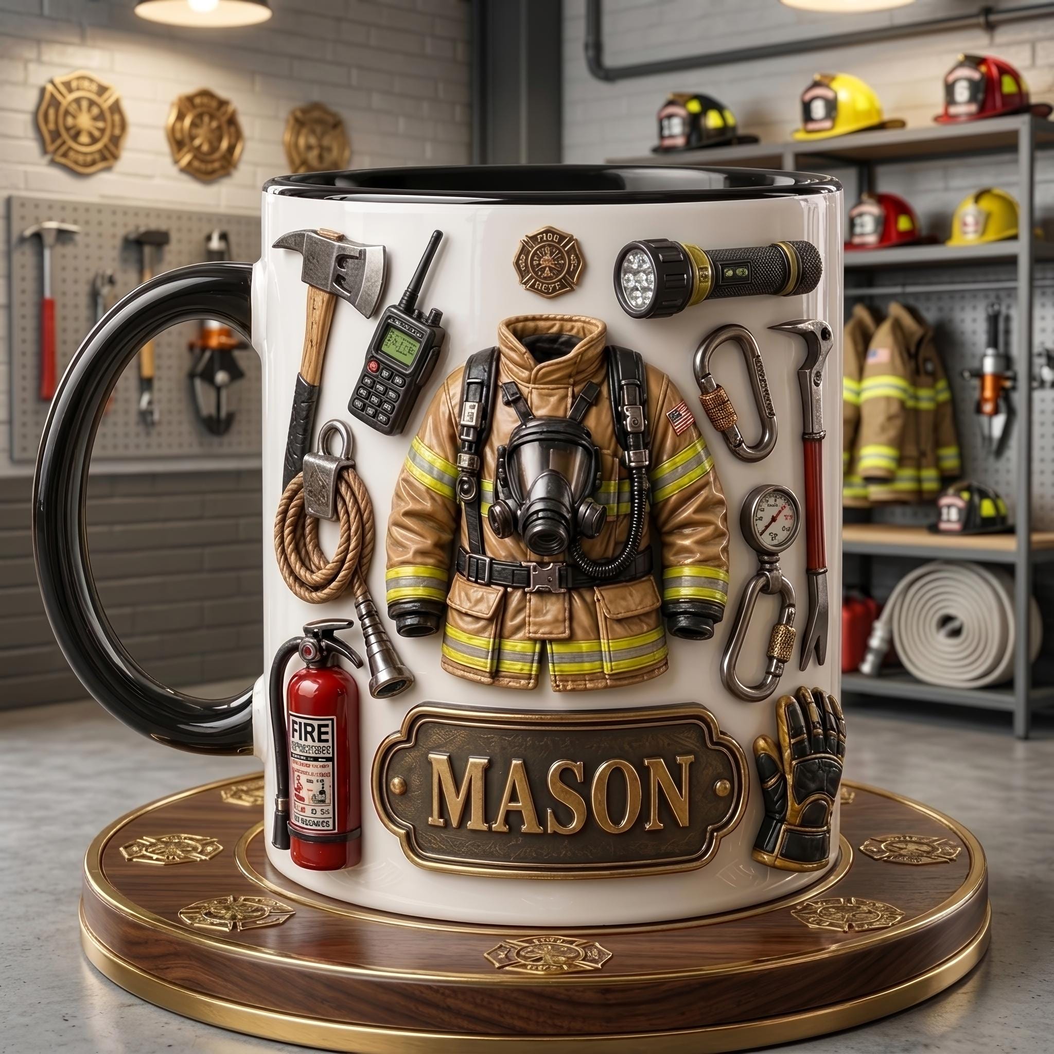 Personalized Firefighter Mug, Fire Rescue Coffee Cup, Custom Fireman Gift, Firefighter Appreciation Mug, Fire Department Gift