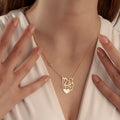 Gold Mother Child Necklace_ Sterling Silver Mom Daughter Pendant, Elegant Necklace for Women, Minimalist Pendant Jewelry, Timeless Everyday Chain, Simple Modern Style Necklace