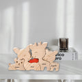 Wooden Deer Family Puzzle, 2-5 Deer Family Jigsaw Decor, Wedding Anniversary Birthday Gifts for Mom Dad Friend Couples Animal Family Decor