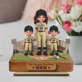 Customized We Caught the Best Mom Wooden Plaque With Flat Base, Decor Gift for Mommy Son Baseball Lover, Birthday Mother's Day Keepsake Gift