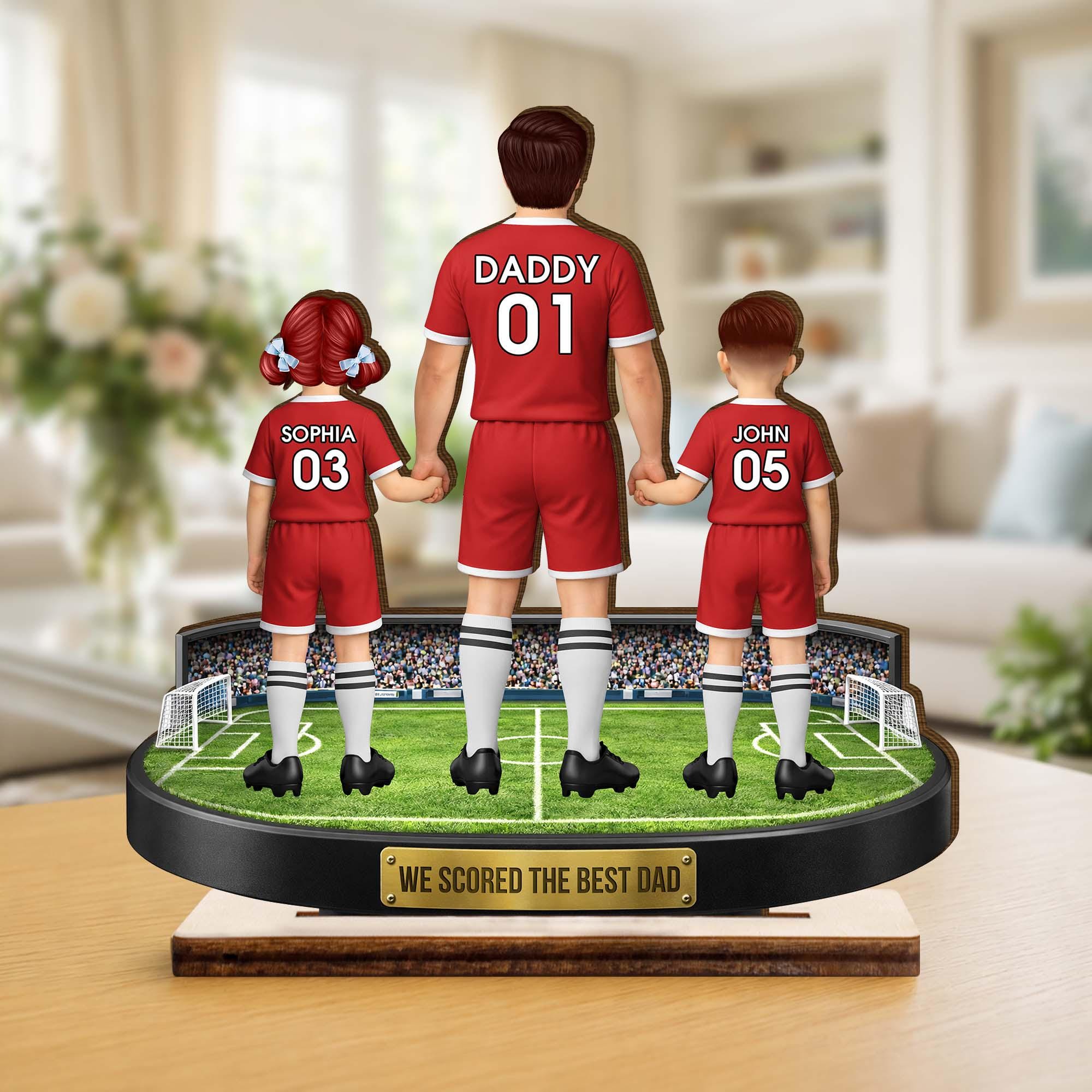 Personalized Soccer Dad Wooden Plaque, Custom Family Keepsake, Father's Day Gift