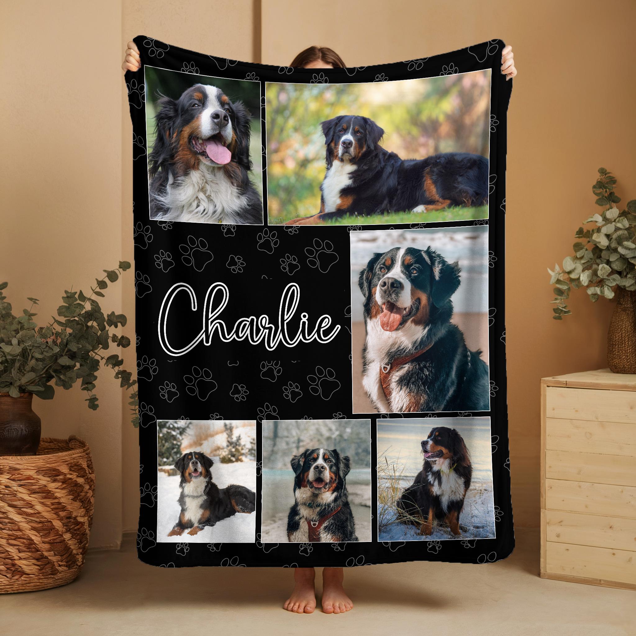 Custom Pet Blanket, Custom Blanket With Pet Photo, Custom Pet Blanket With Pet Name, Gift for Pet Lovers, Memorial Pet Face, Dog Remembrance