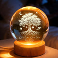 One Life One Love Couple Tree of Life - Personalized Crystal Ball LED, Valentines Day Wedding Anniversary Gift For Couple