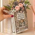 Alice's Adventures in Wonderland Ceramic Book Vase, Floral Bookshelf Vase,reading Room Flower Vase, Book Lover Gift,birthday Gift,mother Day