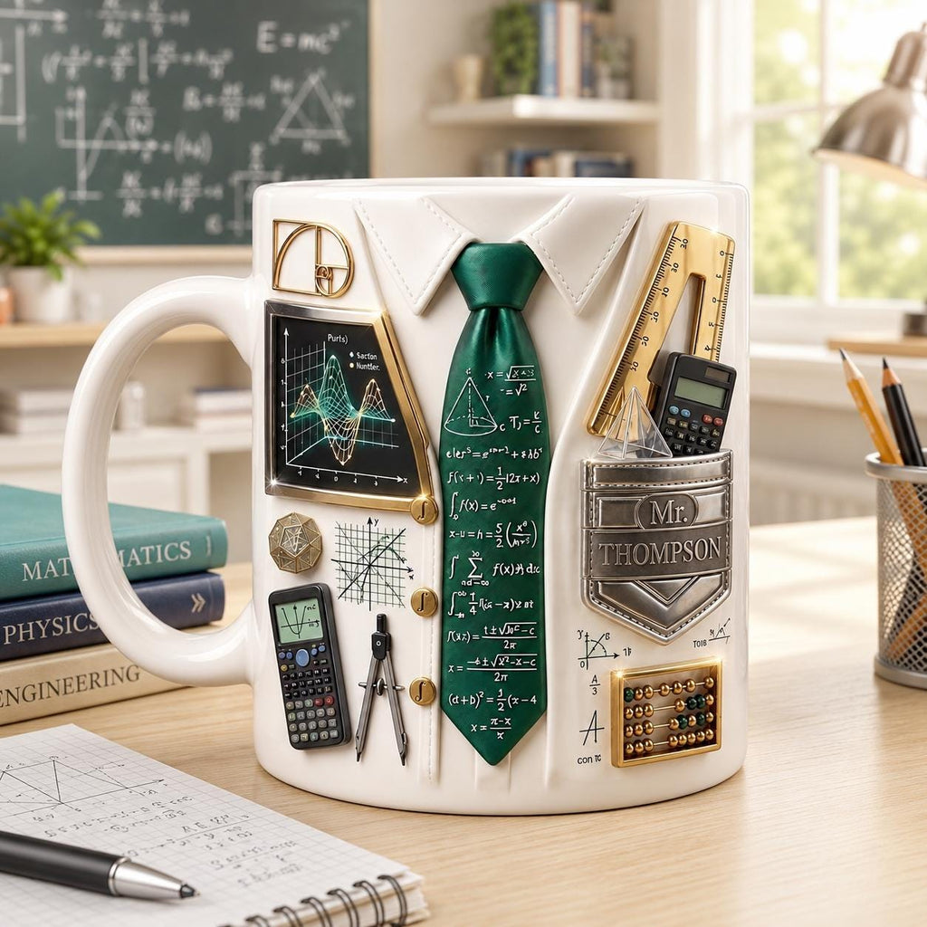Personalized Math Teacher Mug, STEM Teacher Coffee Cup, Custom Math Teacher Appreciation Gift, Cute School Teacher Mug