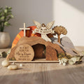 He is Risen Empty Tomb Wooden Sign, Resurrection Scene Easter Decor, Christian Home Display, Religious Bible Verse Gift