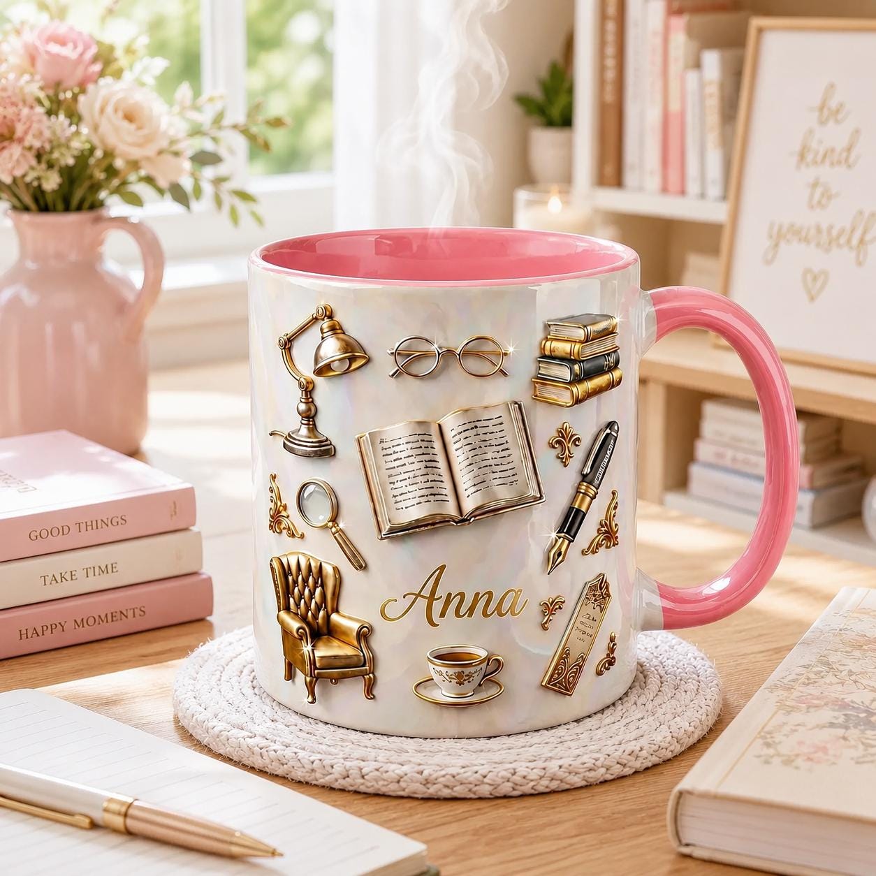 Personalized Book Lover Mug, Reading Coffee Cup, Dark Academia Gift, Custom Reader Mug, Cozy Bookworm Coffee Cup