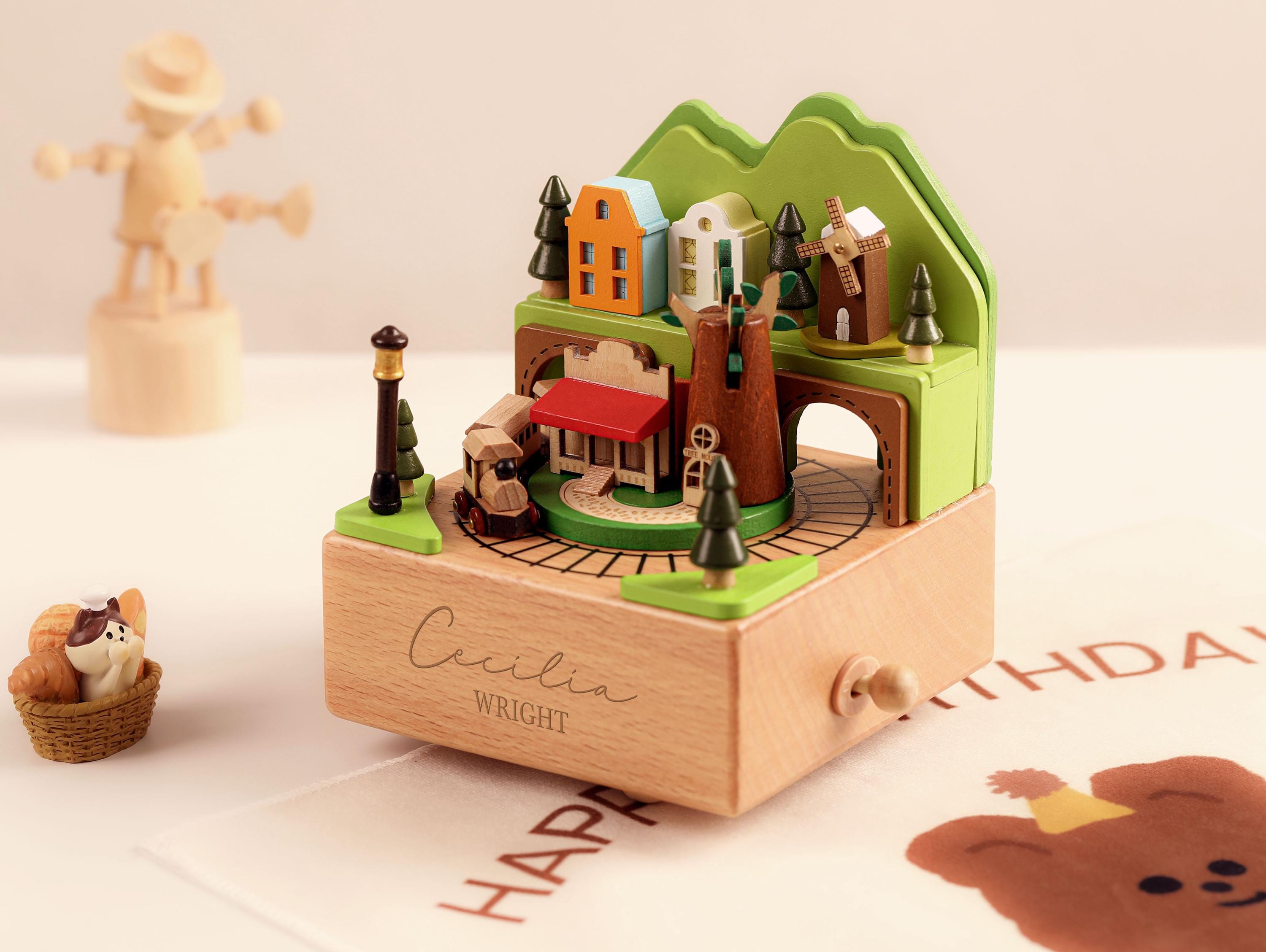 Wooden Music Box, Custom Wooden Handmade Music Box, Train Birthday Music Box, 1st Birthday, Personalised Music Box Gift, Baby Shower Gift