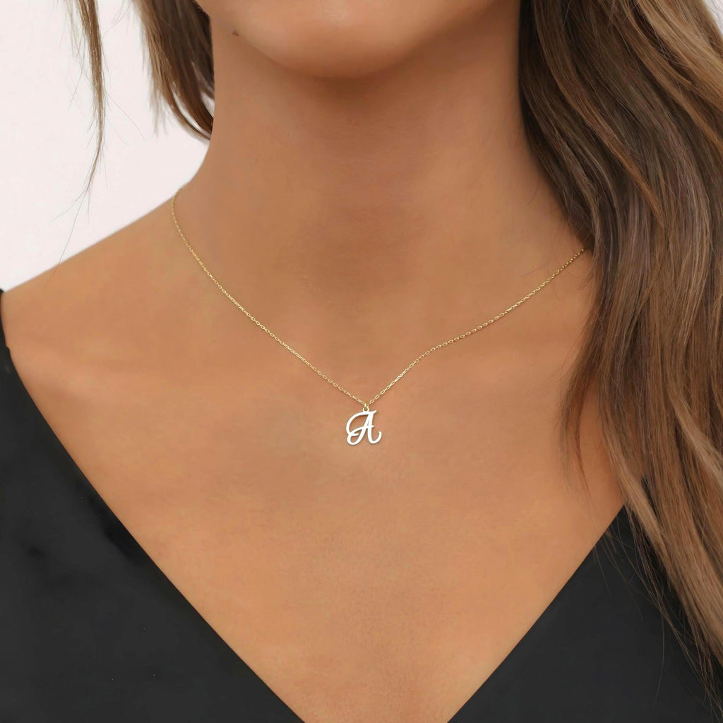 Personalized Signature Letter Necklace, Custom Script Initial Jewellery, Gift for Her or Mom Jewellery